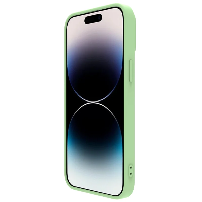 Nillkin CamShield Silky Silicone Case etui iPhone 14 Pro pokrowiec z osłoną na aparat zielony - obrazek 6