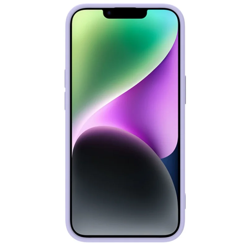 Nillkin CamShield Silky Silicone Case etui iPhone 14 Plus pokrowiec z osłoną na aparat fioletowy - obrazek 2