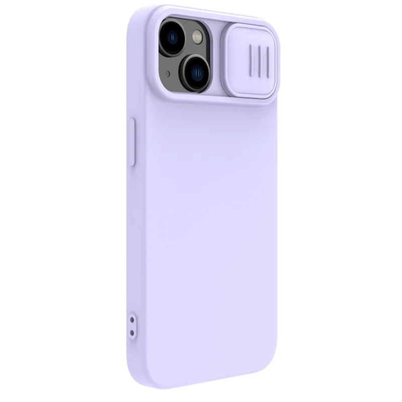 Nillkin CamShield Silky Silicone Case etui iPhone 14 Plus pokrowiec z osłoną na aparat fioletowy - obrazek 3