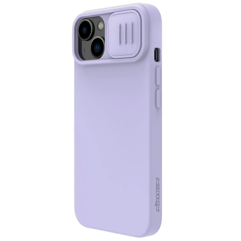 Nillkin CamShield Silky Silicone Case etui iPhone 14 Plus pokrowiec z osłoną na aparat fioletowy - obrazek 6