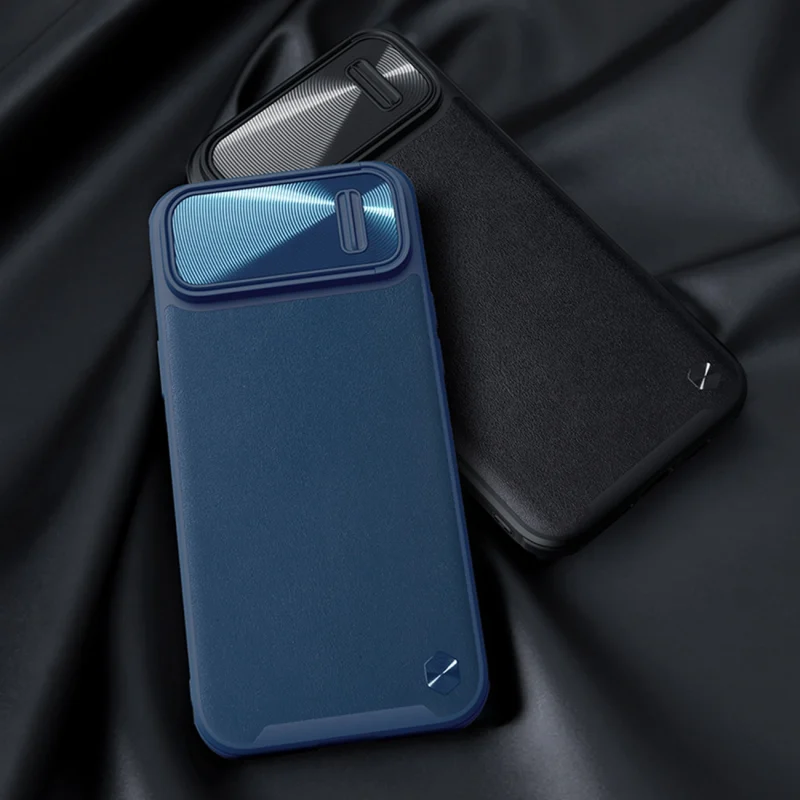 Nillkin CamShield Leather S Case etui iPhone 14 Pro pokrowiec z osłoną na aparat czarne - obrazek 15