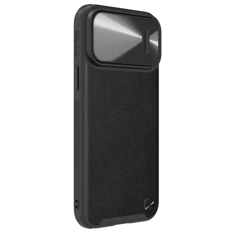 Nillkin CamShield Leather S Case etui iPhone 14 Pro pokrowiec z osłoną na aparat czarne - obrazek 4