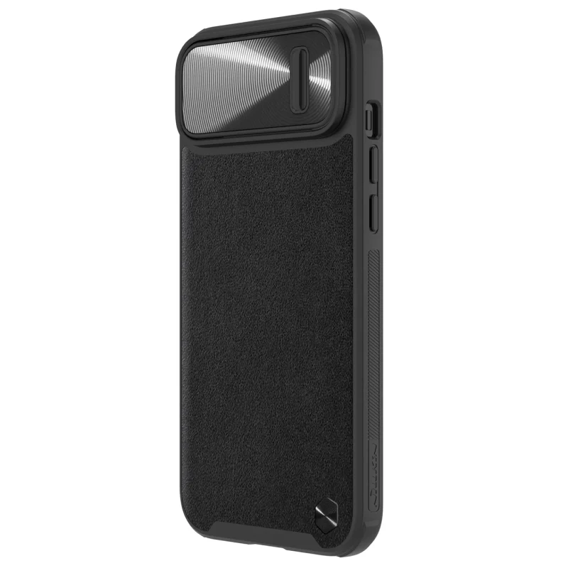 Nillkin CamShield Leather S Case etui iPhone 14 Plus pokrowiec z osłoną na aparat czarne - obrazek 3