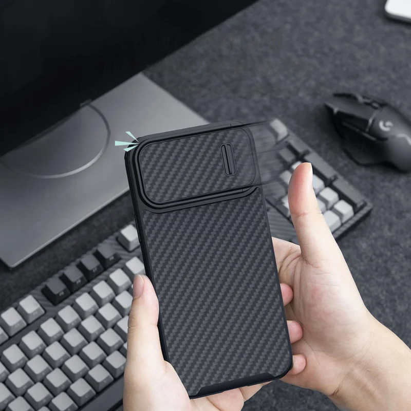 Nillkin Synthetic Fiber S Case etui iPhone 14 z osłoną na aparat czarny - obrazek 10