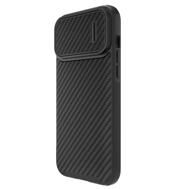 Nillkin Synthetic Fiber S Case etui iPhone 14 Pro z osłoną na aparat czarny - obrazek 3