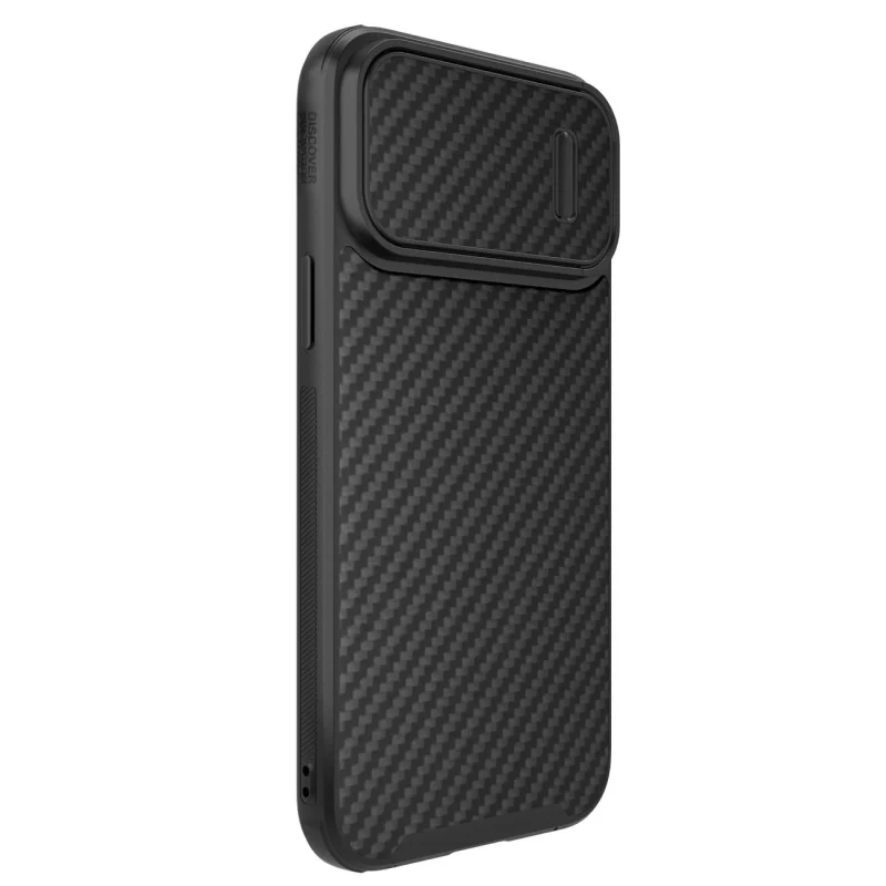 Nillkin Synthetic Fiber S Case etui iPhone 14 Pro z osłoną na aparat czarny - obrazek 6