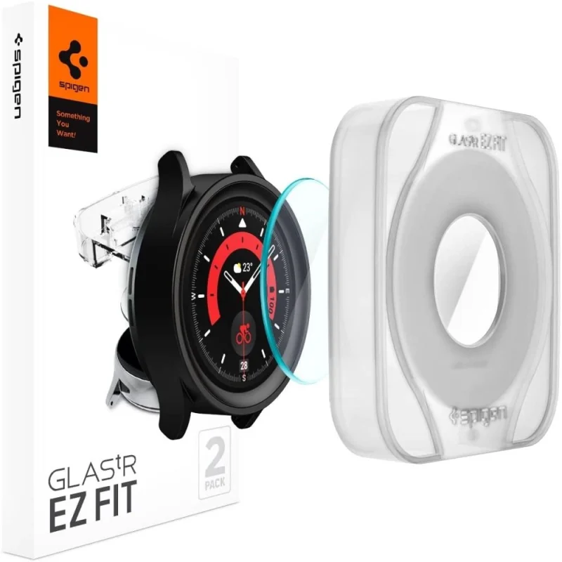 Szkło hartowane Spigen Glas.tR EZ Fit na Samsung Galaxy Watch 5 Pro (45 mm) - 2 szt.