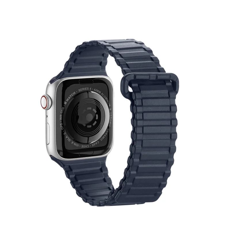 Dux Ducis Strap (Armor Version) pasek Apple Watch SE, 9, 8, 7, 6, 5, 4, 3, 2, 1 (41, 40, 38 mm) silikonowa magnetyczna opaska bransoleta niebieski - obrazek 2