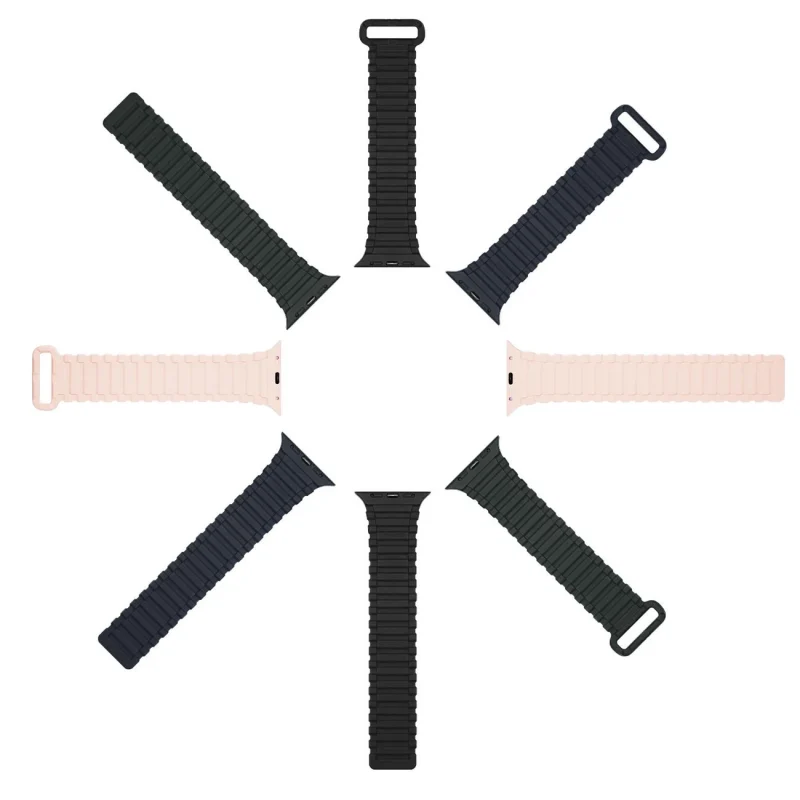 Dux Ducis Strap (Armor Version) pasek Apple Watch SE, 9, 8, 7, 6, 5, 4, 3, 2, 1 (41, 40, 38 mm) silikonowa magnetyczna opaska bransoleta niebieski - obrazek 3