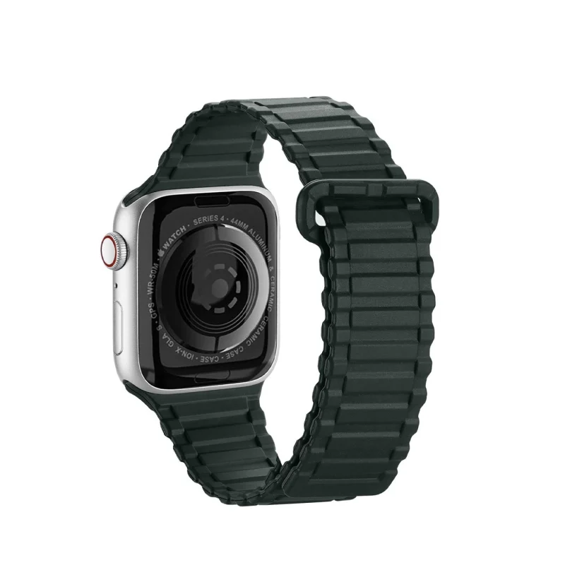 Dux Ducis Strap (Armor Version) pasek Apple Watch Ultra, SE, 9, 8, 7, 6, 5, 4, 3, 2, 1 (49, 45, 44, 42 mm) silikonowa magnetyczna opaska bransoleta zielony - obrazek 2