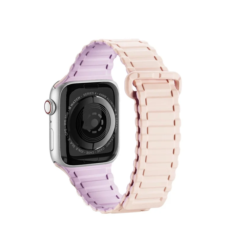 Dux Ducis Strap (Armor Version) pasek Apple Watch Ultra, SE, 9, 8, 7, 6, 5, 4, 3, 2, 1 (49, 45, 44, 42 mm) silikonowa magnetyczna opaska bransoleta różowo-fioletowy - obrazek 2