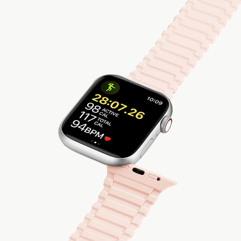 Dux Ducis Strap (Armor Version) pasek Apple Watch Ultra, SE, 9, 8, 7, 6, 5, 4, 3, 2, 1 (49, 45, 44, 42 mm) silikonowa magnetyczna opaska bransoleta różowo-fioletowy - obrazek 4