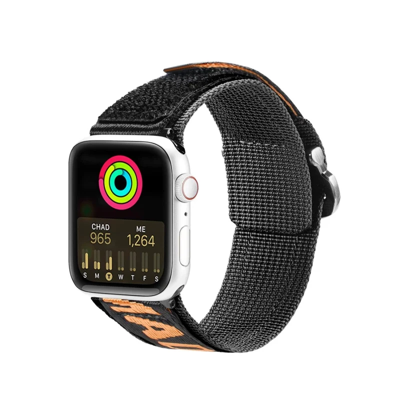 Dux Ducis Strap (Outdoor Version) pasek Apple Watch Ultra, SE, 9, 8, 7, 6, 5, 4, 3, 2, 1 (49, 45, 44, 42 mm) nylonowa opaska bransoleta czarno-pomarańczowy