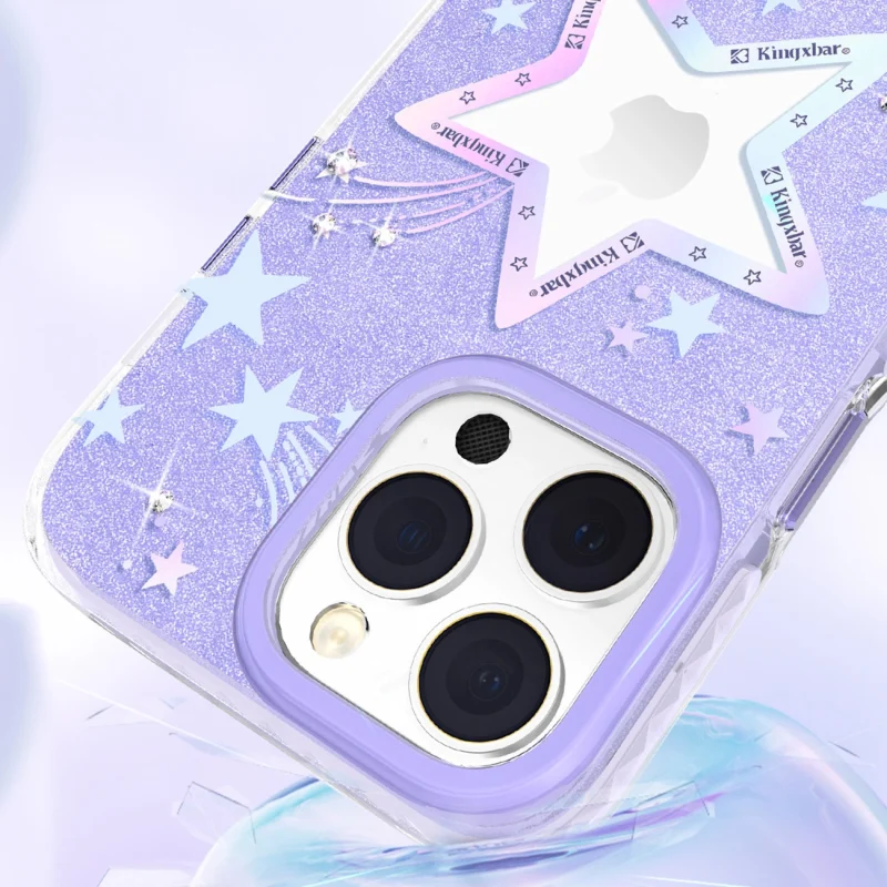 Kingxbar Heart Star Series etui iPhone 14 Plus etui w gwiazdki purple star - obrazek 4