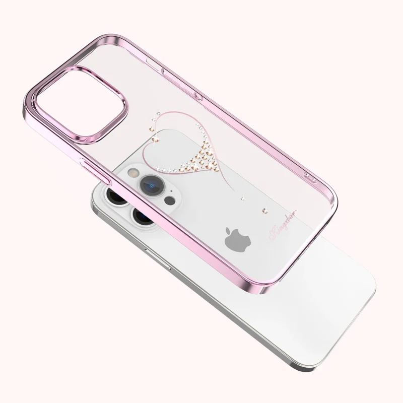 Etui silikonowe z kryształami Swarovski Kingxbar Wish Series do iPhone 14 - różowe - obrazek 6