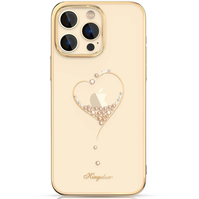 Etui silikonowe z kryształami Swarovski Kingxbar Wish Series do iPhone 14 Plus - złote