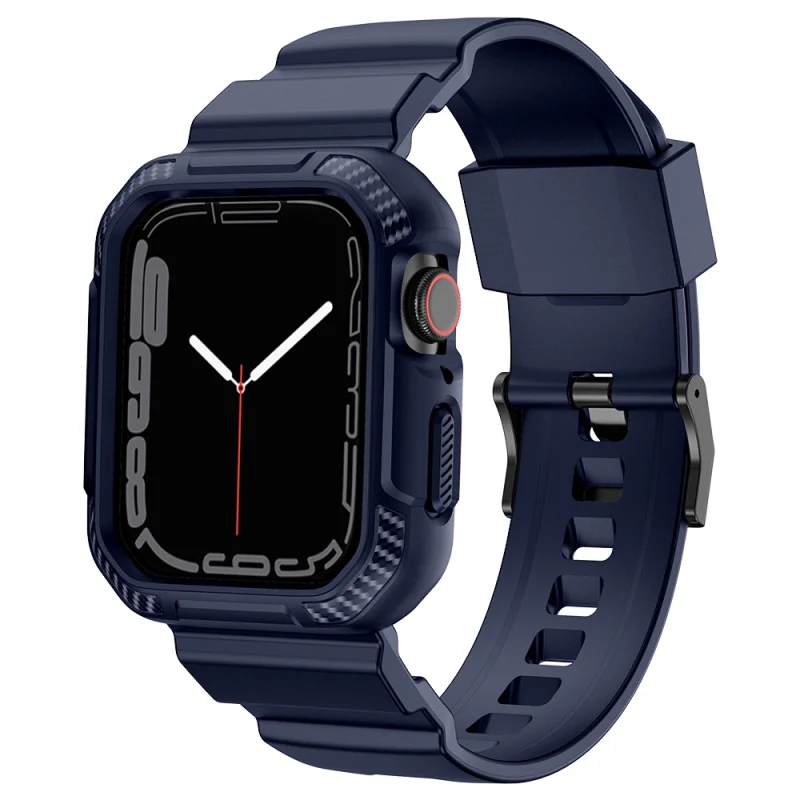 Kingxbar CYF106 2w1 pancerne etui Apple Watch SE, 9, 8, 7, 6, 5, 4, 3, 2, 1 (41, 40, 38 mm) z paskiem niebieskie - obrazek 5