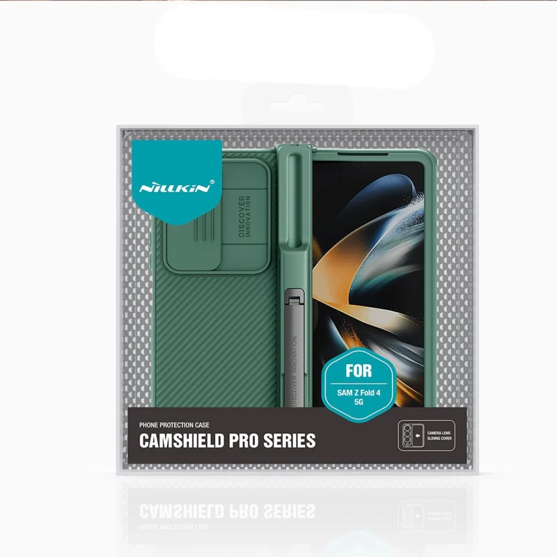 Nillkin CamShield Pro Case (suit) etui Samsung Galaxy Z Fold 4 pokrowiec z osłoną na aparat podstawka niebieskie - obrazek 5