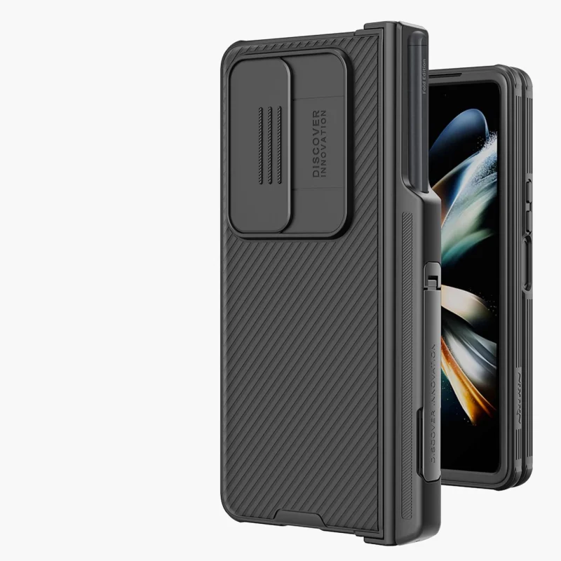 Nillkin CamShield Pro Case (suit) etui Samsung Galaxy Z Fold 4 pokrowiec z osłoną na aparat podstawka niebieskie - obrazek 6