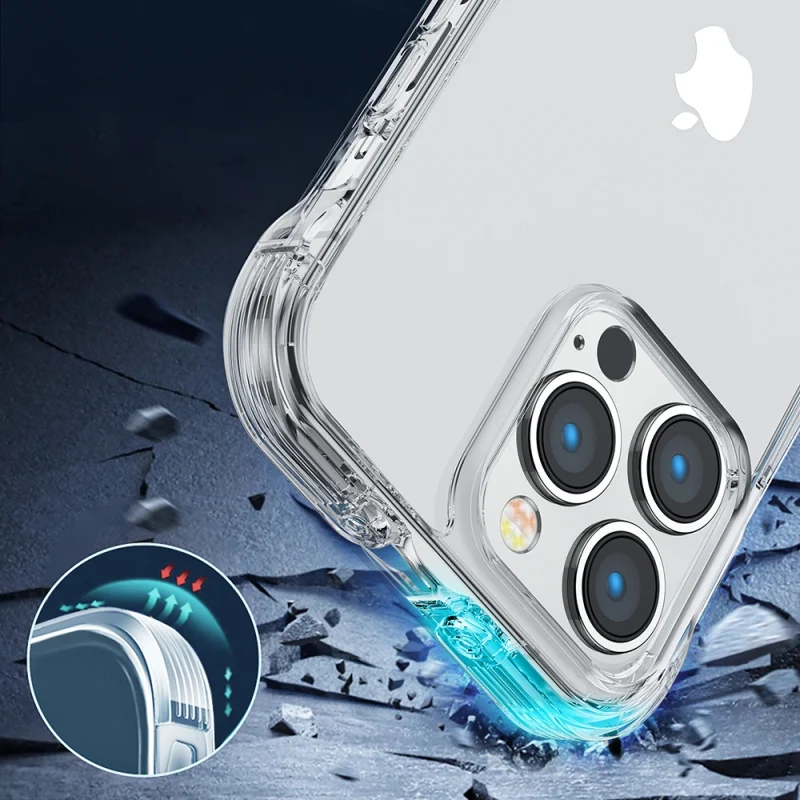 Joyroom Defender Series etui pokrowiec do iPhone 14 Pro pancerna obudowa z haczykami podstawką przezroczysty (JR-14H2) - obrazek 4