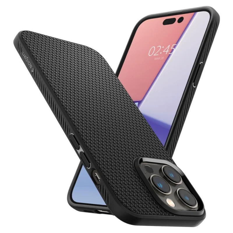 Etui Spigen Liquid Air na iPhone 14 Pro - czarny mat - obrazek 10