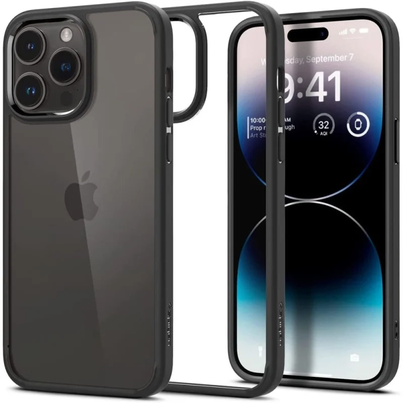 Etui Spigen Ultra Hybrid na iPhone 14 Pro - czarny mat