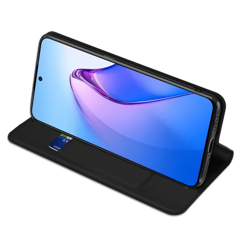 Dux Ducis Skin Pro etui Oppo Reno 8 Pro pokrowiec z klapką portfel na kartę podstawka czarne - obrazek 5