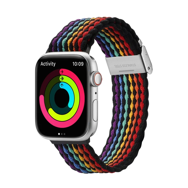 Dux Ducis Strap (Mixture II Version) pasek Apple Watch SE, 9, 8, 7, 6, 5, 4, 3, 2, 1 (41, 40, 38 mm) pleciona opaska bransoleta dark stripes