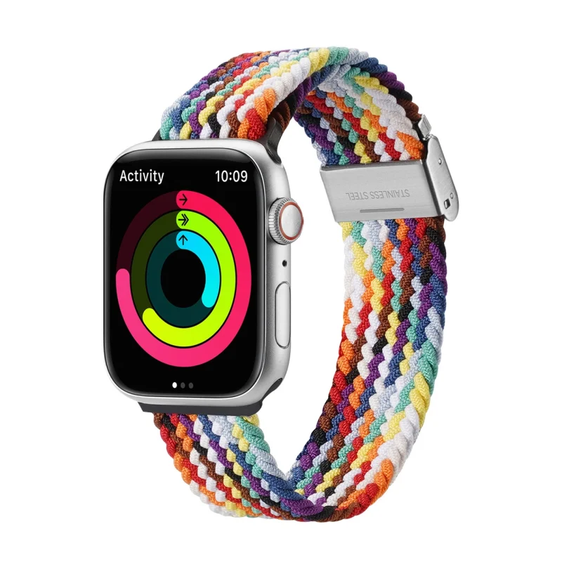 Dux Ducis Strap (Mixture II Version) pasek Apple Watch Ultra, SE, 9, 8, 7, 6, 5, 4, 3, 2, 1 (49, 45, 44, 42 mm) pleciona opaska bransoleta tęczowy