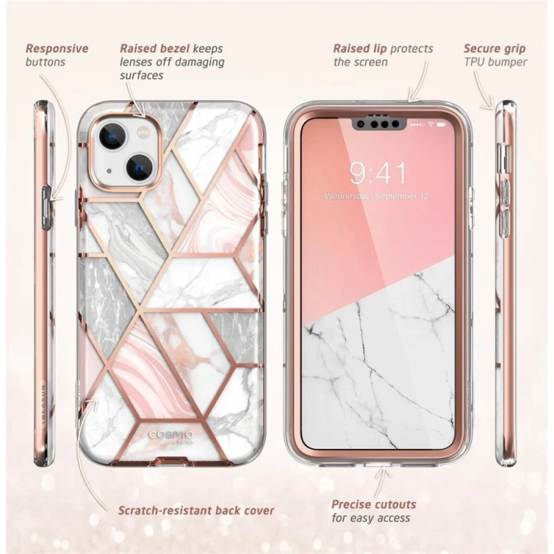 Etui Supcase Cosmo na iPhone 14 Plus - różowy marmur - obrazek 6