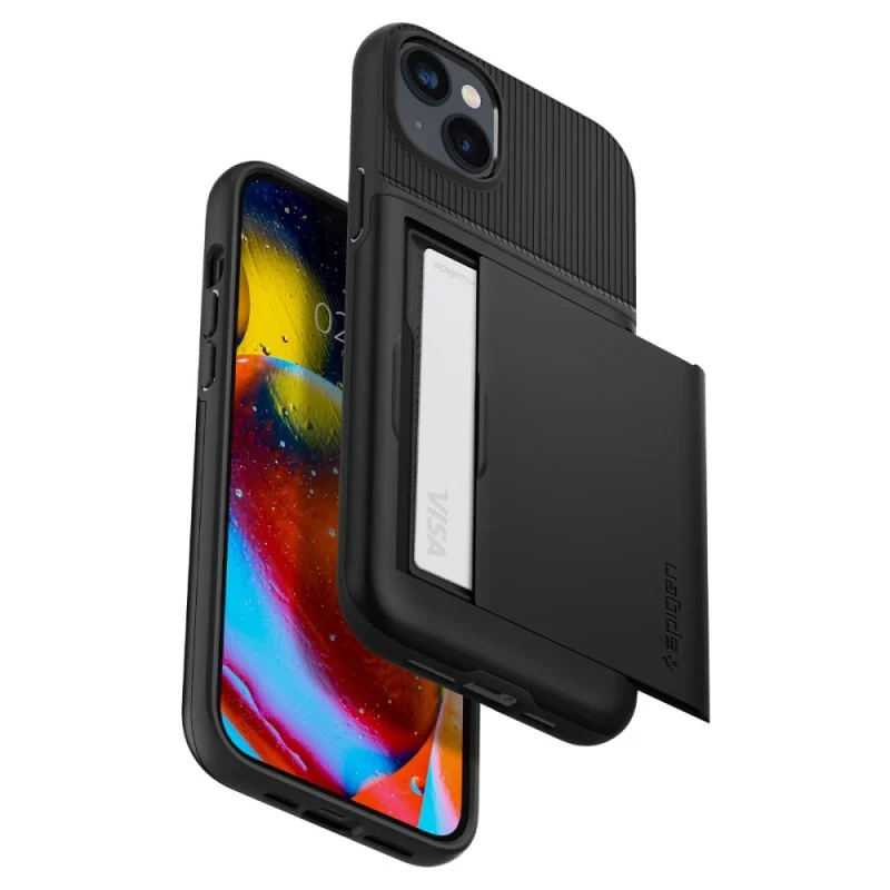 Etui Spigen Slim Armor CS na iPhone 14 Plus - czarne - obrazek 8