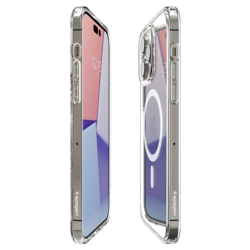 Etui Spigen Ultra Hybrid Mag z MagSafe na iPhone 14 Pro - przezroczysto-białe - obrazek 16