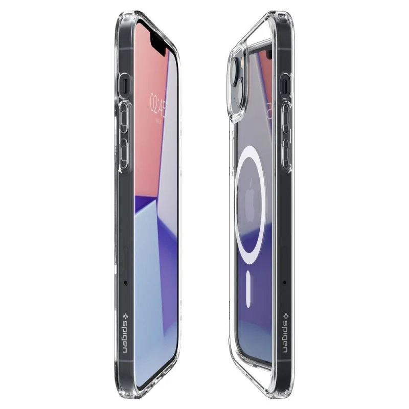 Etui Spigen Ultra Hybrid Mag z MagSafe na iPhone 14 - przezroczysto-białe - obrazek 16