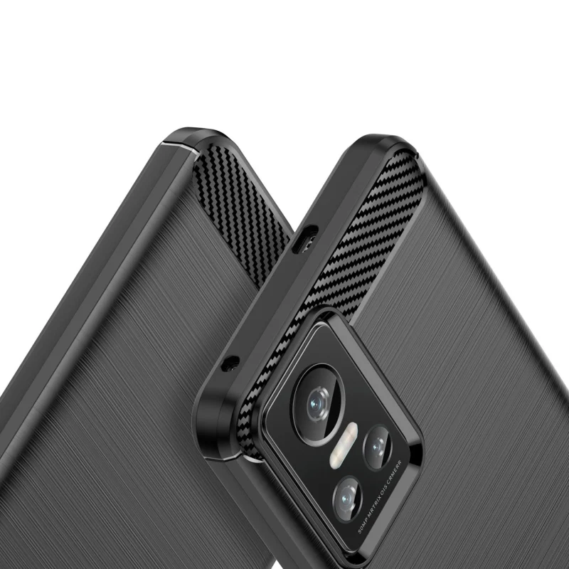 Carbon Case etui Realme GT Neo 3 elastyczny silikonowy karbonowy pokrowiec czarne - obrazek 4