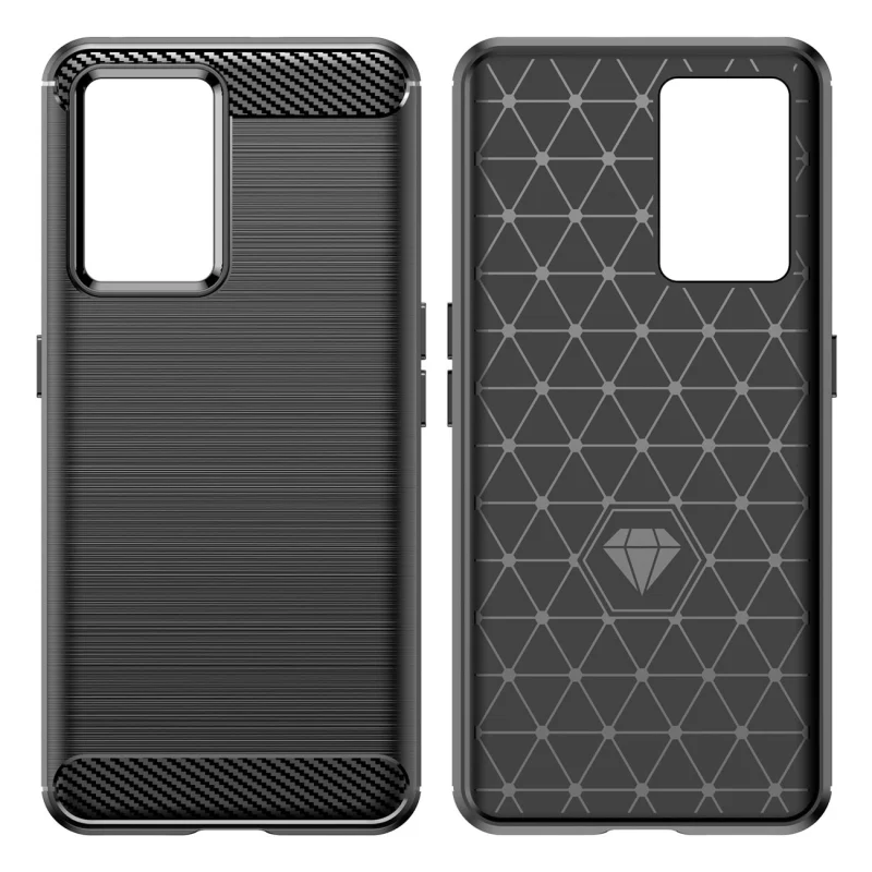 Carbon Case etui Realme GT Neo 3 elastyczny silikonowy karbonowy pokrowiec czarne - obrazek 5