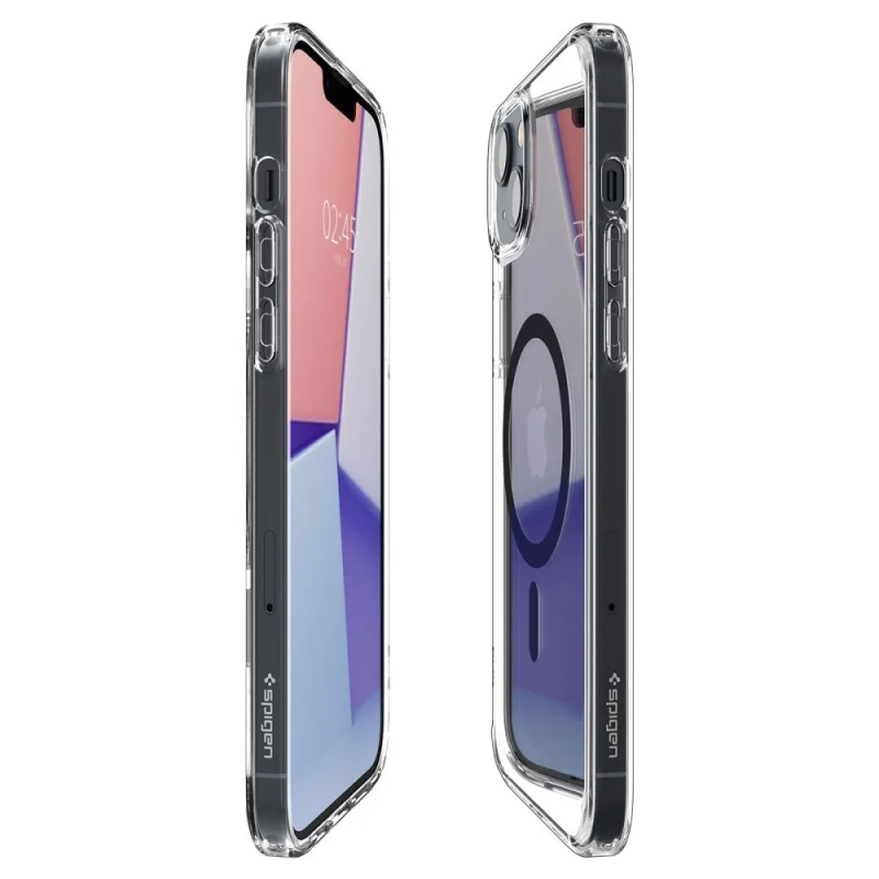 Etui Spigen Ultra Hybrid Mag z MagSafe na iPhone 14 Plus - przezroczysto-czarne - obrazek 16