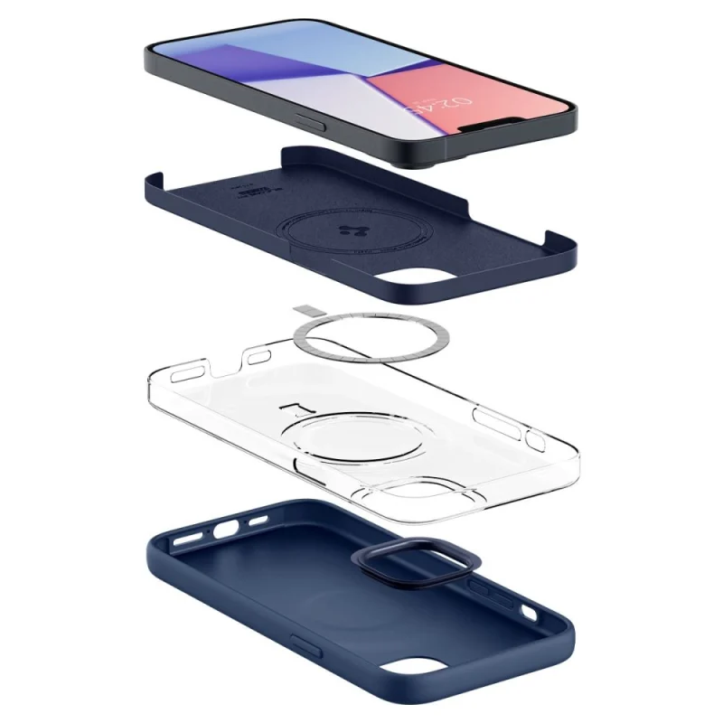 Etui Spigen Silicone Fit Mag z MagSafe na iPhone 14 Plus - niebieskie - obrazek 2