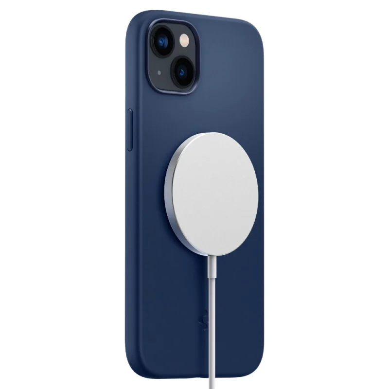 Etui Spigen Silicone Fit Mag z MagSafe na iPhone 14 Plus - niebieskie - obrazek 9