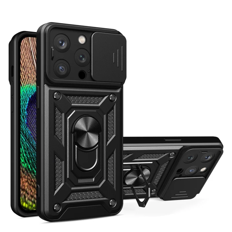 Hybrid Armor Camshield etui iPhone 14 Pro pancerny pokrowiec z osłoną na aparat czarne