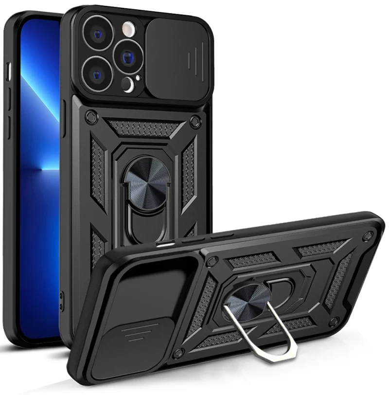 Hybrid Armor Camshield etui iPhone 13 Pro pancerny pokrowiec z osłoną na aparat czarne