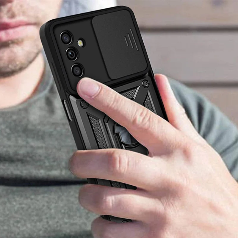 Hybrid Armor Camshield etui Samsung Galaxy A13 5G pancerny pokrowiec z osłoną na aparat niebieskie - obrazek 4