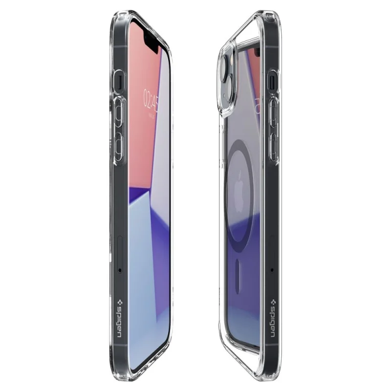 Etui Spigen Ultra Hybrid Mag z MagSafe na iPhone 14 Plus - przezroczysto-szare - obrazek 16