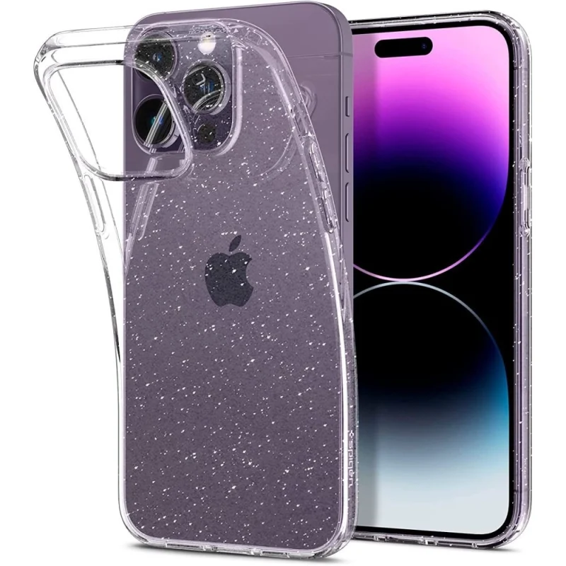 Etui Spigen Liquid Crystal na iPhone 14 Pro Max - przezroczysto-brokatowe