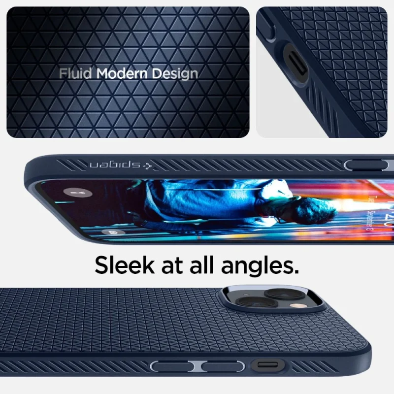 Etui Spigen Liquid Air na iPhone 14 Plus - niebieskie - obrazek 9