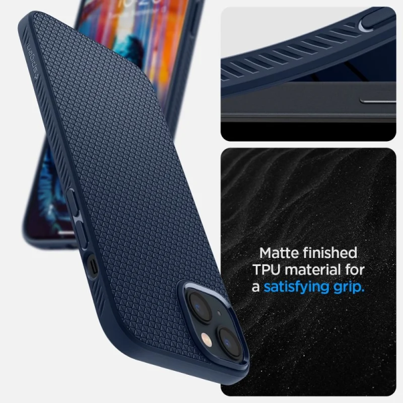 Etui Spigen Liquid Air na iPhone 14 Plus - niebieskie - obrazek 10