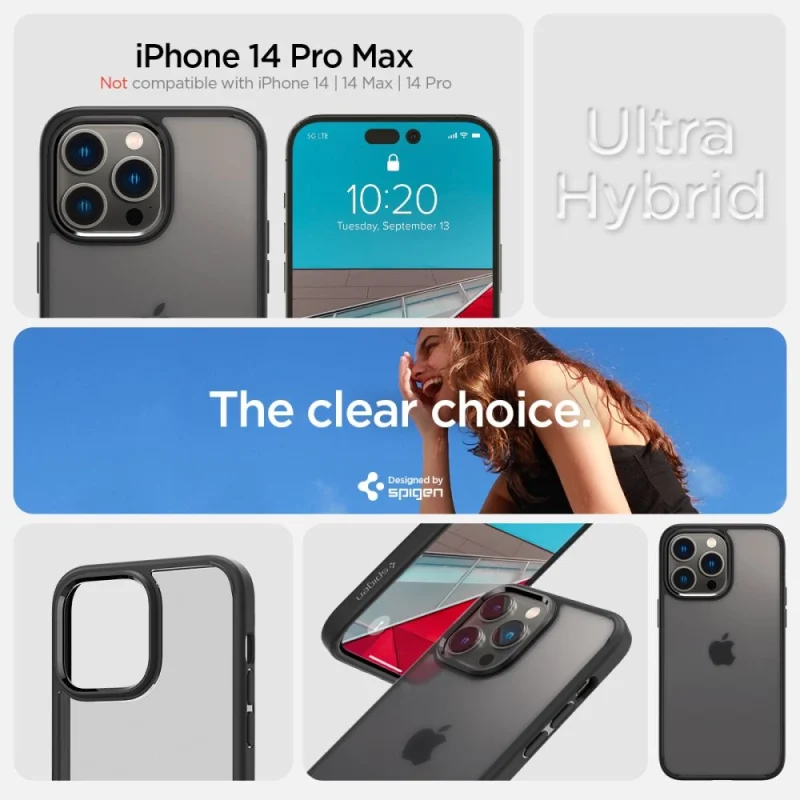 Etui Spigen Ultra Hybrid na iPhone 14 Pro Max - matowo-czarne - obrazek 7