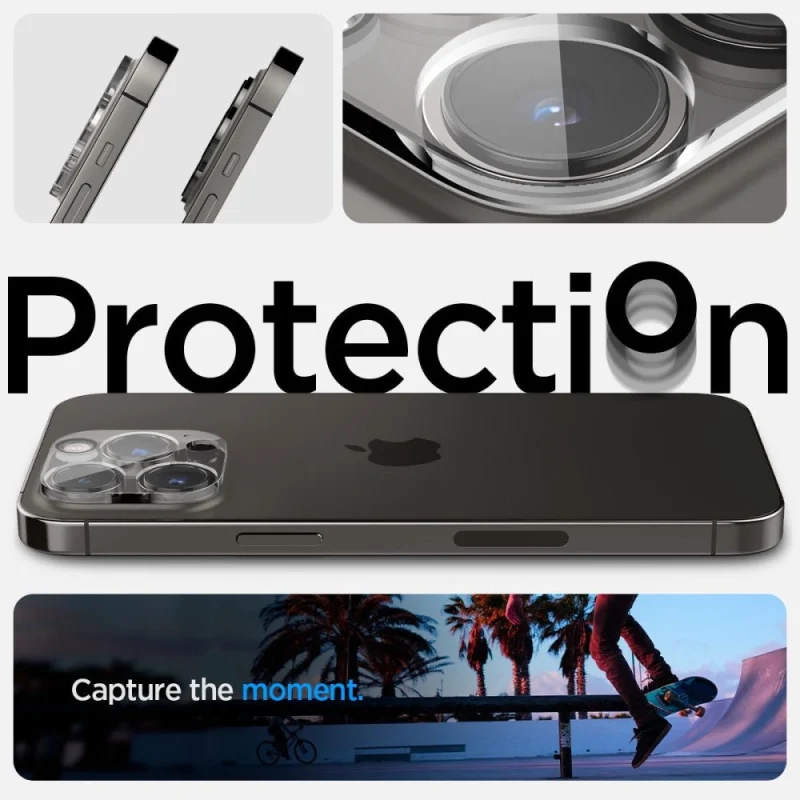 Osłona aparatu Spigen Optik.tR Camera Protector na iPhone 14 Pro / 14 Pro Max - przezroczysta 2 szt. - obrazek 7