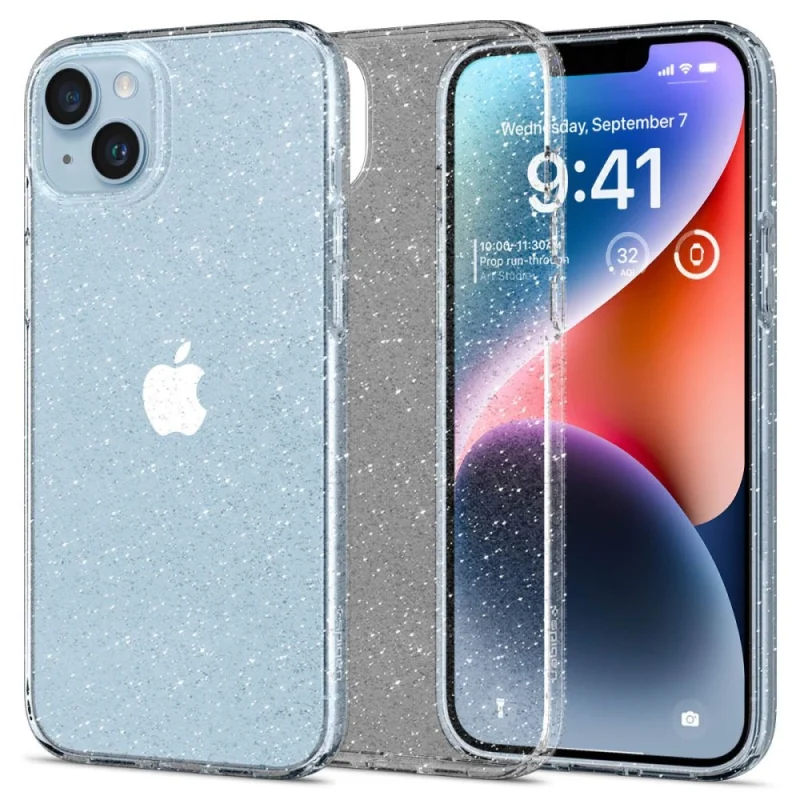 Etui Spigen Liquid Crystal na iPhone 14 - przezroczysto-brokatowe