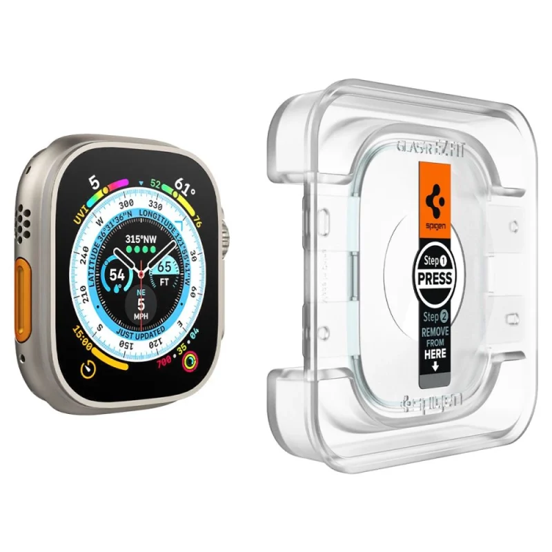 Szkło hartowane Spigen Glas.tR EZ Fit na Apple Watch Ultra (49 mm) - 2 szt. - obrazek 3