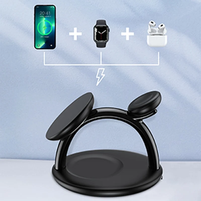 Choetech indukcyjna stacja ładująca 3w1 iPhone 12/13/14, AirPods Pro, Apple Watch czarny (T587-F) - obrazek 9